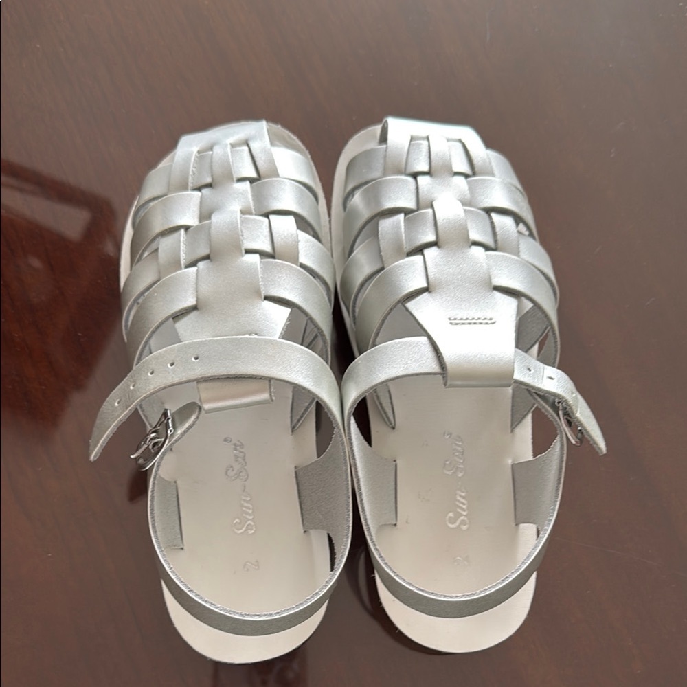 Salt Water Sandals by Hoy - Silver Kids Sandals